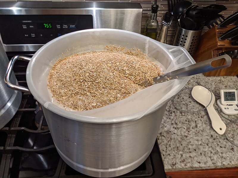mashing in the grains